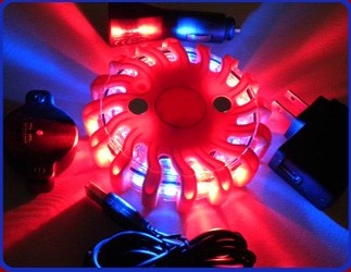 9 in 1 16 led rechargeable led emergency flares red